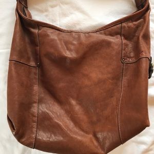 Banana Republic brown leather hobo tote purse